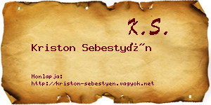 Kriston Sebestyén névjegykártya